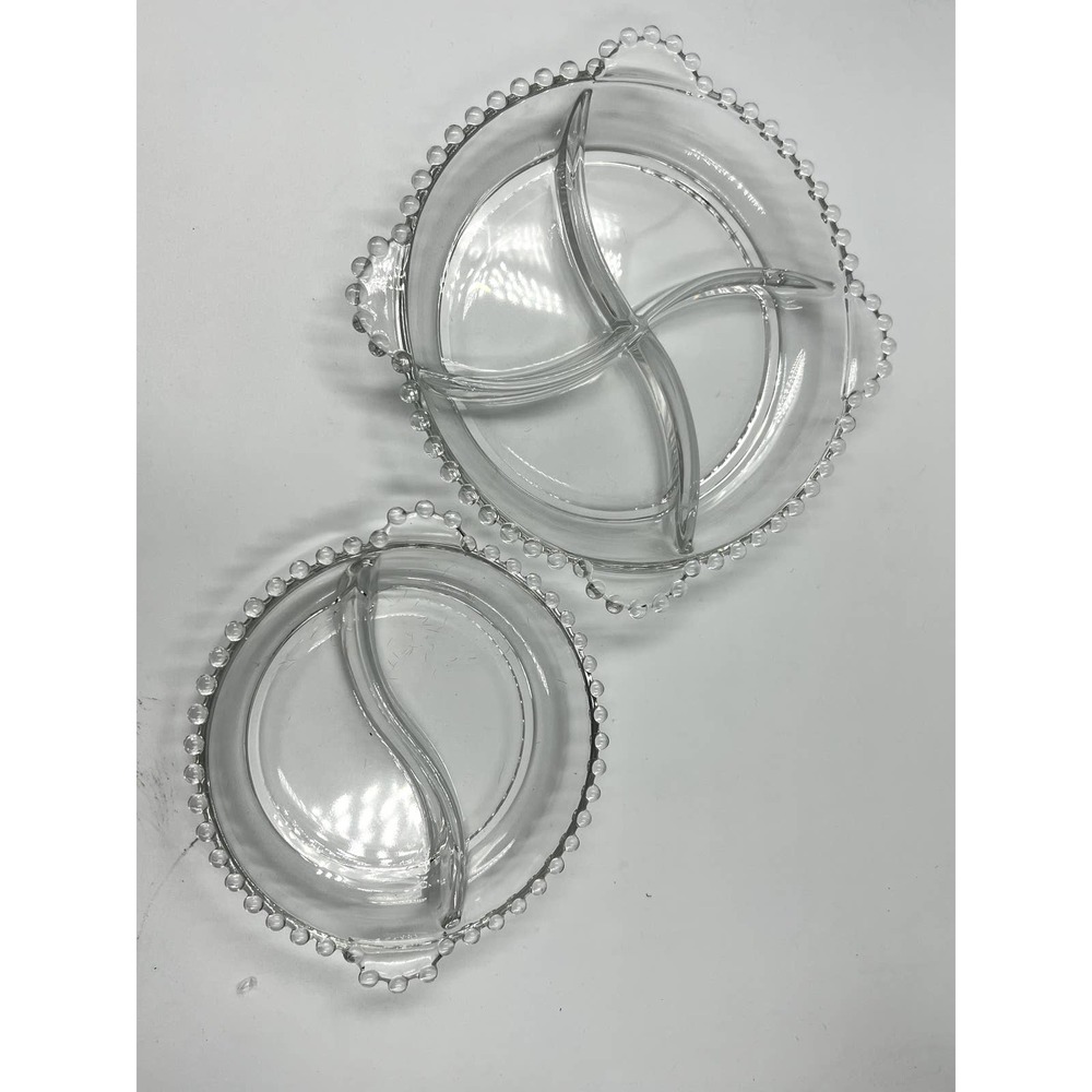 Vintage Imperial Glass Candlewick Set of 2 Serving Dishes